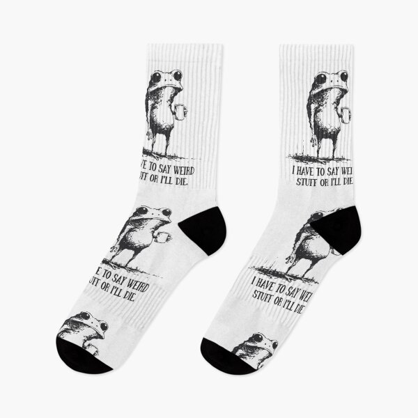 Item preview, I Have to Say Weird Stuff or I’ll Die Funny Frog Meme Retro designed and sold by DheninStudio.