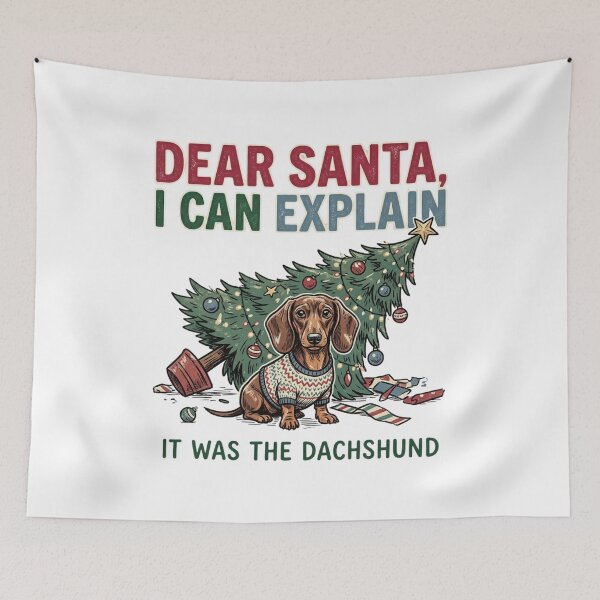 Item preview, Dear Santa I Can Explain It Was The Dachshund Funny Wiener Dog Holiday Gift designed and sold by raedattia.