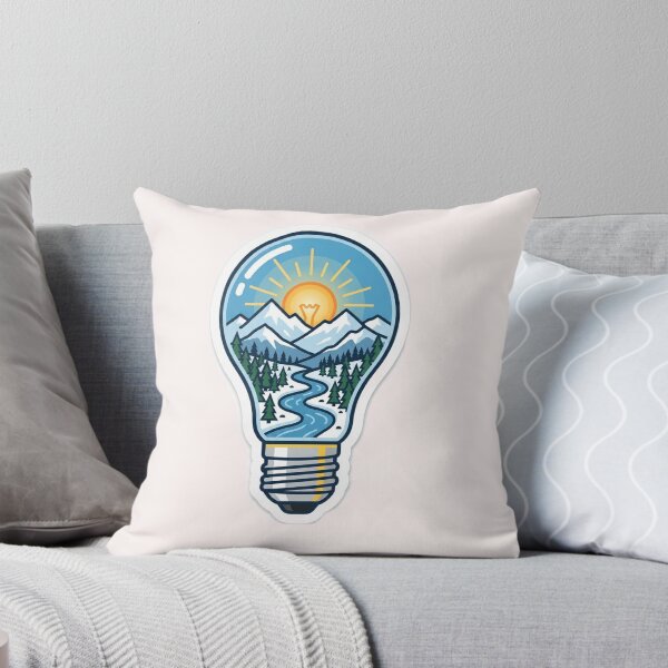 Item preview, Mountain Lightbulb – Nature, Adventure & Creative Inspiration designed and sold by Ahilwani.