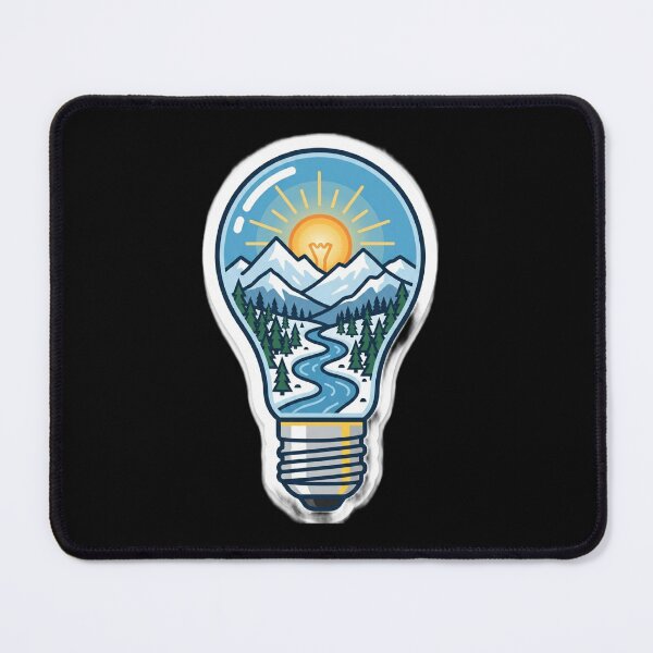 Item preview, Mountain Lightbulb – Nature, Adventure & Creative Inspiration designed and sold by Ahilwani.