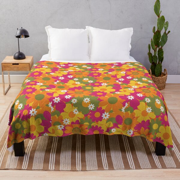 Item preview, 60s Flower Power Daisy - Retro Orange Pink Yellow Groovy Pattern designed and sold by Ela Art Space .