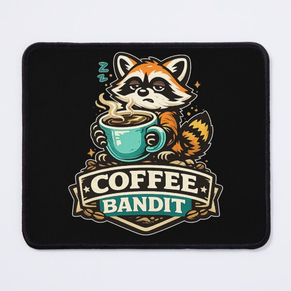 Item preview, Coffee Bandit – Sleepy Raccoon Coffee Lover Cartoon Design designed and sold by ArtisticHeart21.