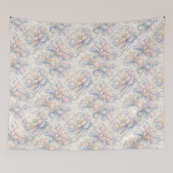 Item preview, Vintage Watercolor Peony Scroll – Pastel Floral Seamless Pattern designed and sold by FawnFeatherCo.