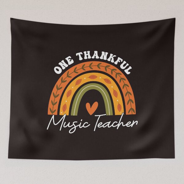 Item preview, One Thankful Music Teacher Fall Rainbow Thanksgiving Teacher Design designed and sold by mari-kayden.