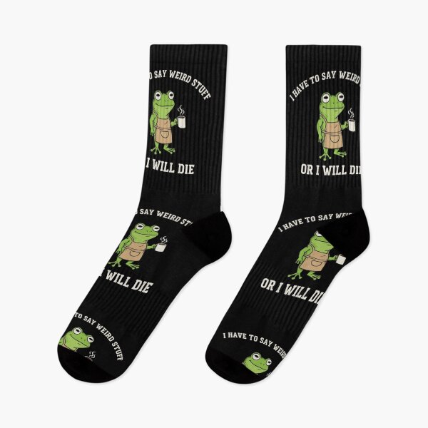 Item preview, I Have to Say Weird Stuff Or I'll Die Funny Frog Meme designed and sold by DheninStudio.