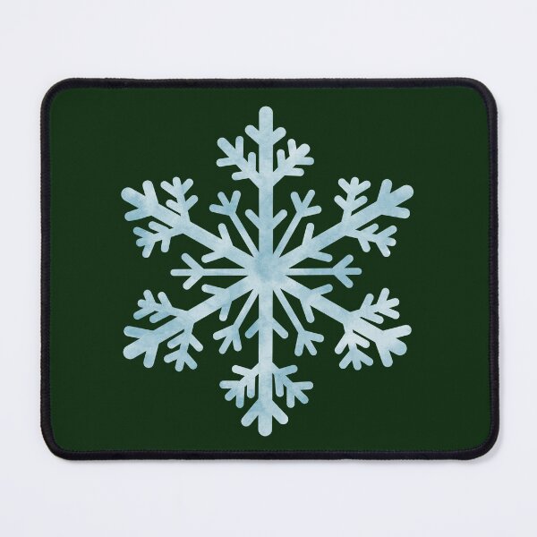 Item preview, Watercolor Christmas Snowflakes On Dark Green designed and sold by QuestingPixel.