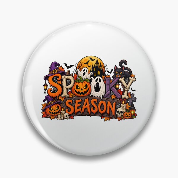 Item preview, Spooky Season Halloween Haunted House Pumpkin Ghost Cat Skeleton designed and sold by afr-saad.