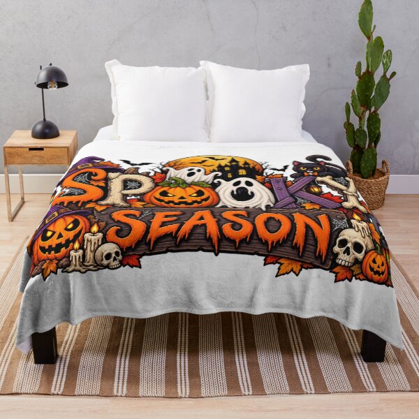 Item preview, Spooky Season Halloween Haunted House Pumpkin Ghost Cat Skeleton designed and sold by afr-saad.