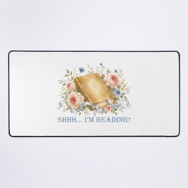 Item preview, Shhh I'm reading Floral watercolor Book lover designed and sold by Anne Londez Studio.