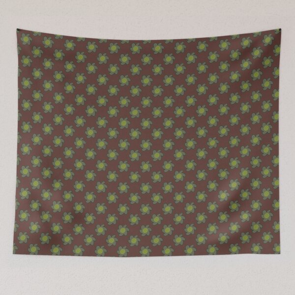 Item preview, burgundy brown daisy pattern designed and sold by CaramelCo.