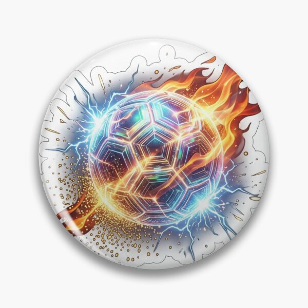 Item preview, Holographic Glowing Soccer Ball Lightning Burst Fire Sticker designed and sold by CreativeLook25.