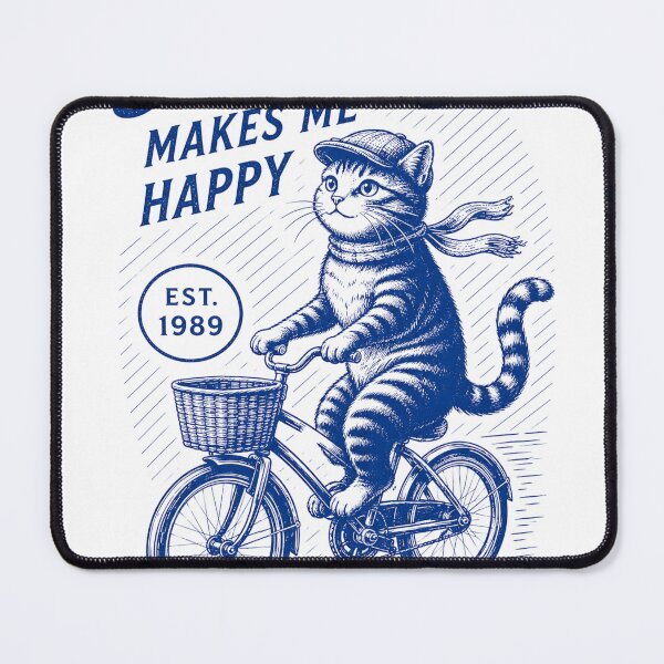 Item preview, Biking Makes Me Happy Humans Make My Head Hurt – Funny Cycling Cat T-Shirt | Vintage Bicycle Cat Lover Gift | Retro Bike Graphic Tee designed and sold by TeehMeow.