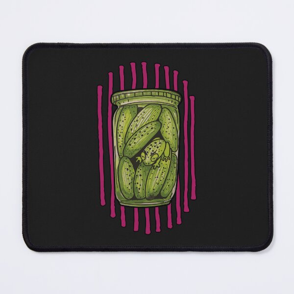 Item preview, Pickle Frog in a Jar - Retro Pink Stripes designed and sold by SKETCHYANDGRAPHIC.