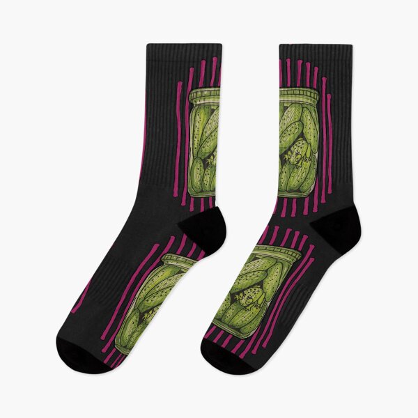 Item preview, Pickle Frog in a Jar - Retro Pink Stripes designed and sold by SKETCHYANDGRAPHIC.