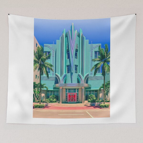 Item preview, Wall Art - Postcard - Tropical Deco Facade designed and sold by ForeverPrintsOK.
