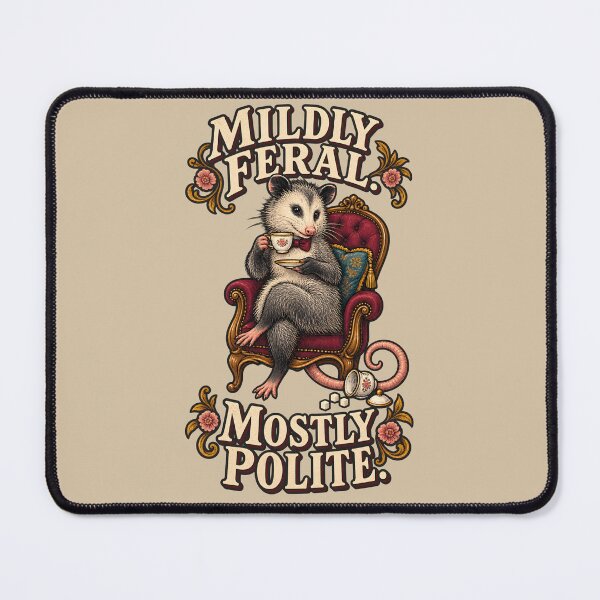 Item preview, Mildly Feral, Mostly Polite – Elegant Opossum designed and sold by VioVibe.
