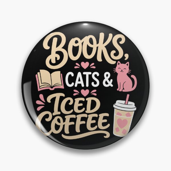 Artikelvorschau, Books, Cats & Iced Coffee – Funny Bookworm Cat Lover Shirt entworfen und verkauft von EpicInks24.