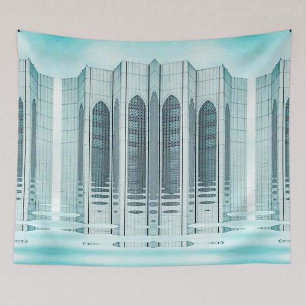 Item preview, jade palace exterior view with rippled reflections designed and sold by mister-john.