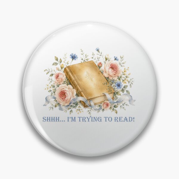Item preview, Shhh I'm trying to read Floral watercolor Book lover designed and sold by Anne Londez Studio.