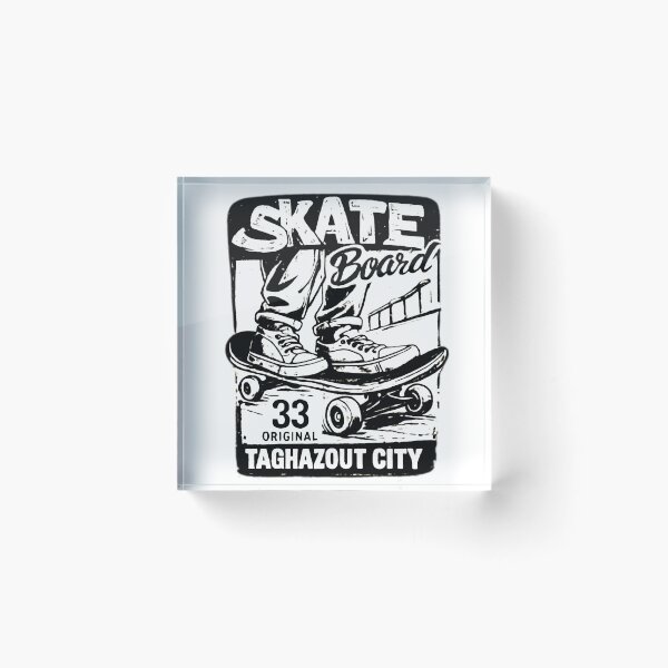 Item preview, Taghazout City Skateboard Vintage Skate Culture Black and White Graphic designed and sold by DesignArtist.ia.