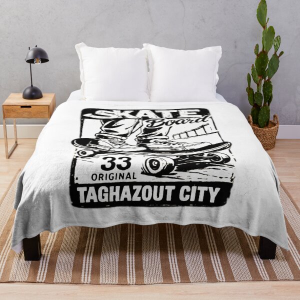 Item preview, Taghazout City Skateboard Vintage Skate Culture Black and White Graphic designed and sold by DesignArtist.ia.