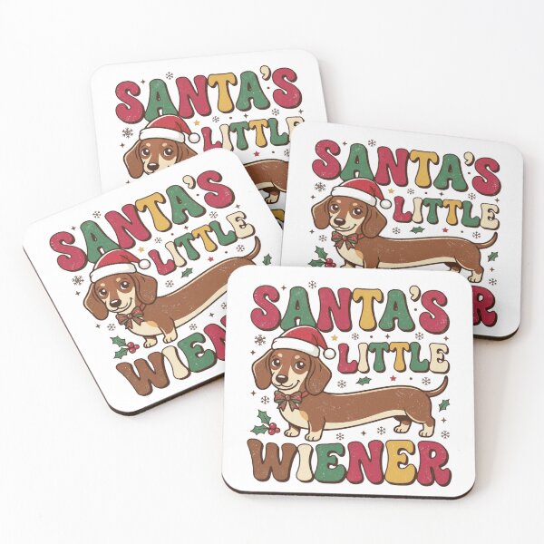 Item preview, Santa's Little Wiener Funny Dachshund Christmas Gift Groovy Doxie Mom Holiday designed and sold by raedattia.