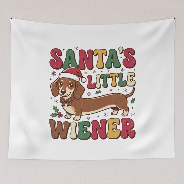 Item preview, Santa's Little Wiener Funny Dachshund Christmas Gift Groovy Doxie Mom Holiday designed and sold by raedattia.