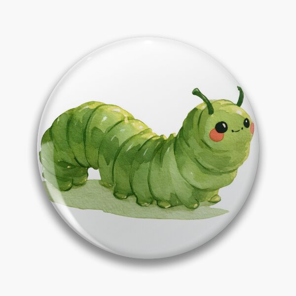 Item preview, Cute Green Caterpillar – Kawaii Watercolor Bug designed and sold by KAM-KAM-STORE.