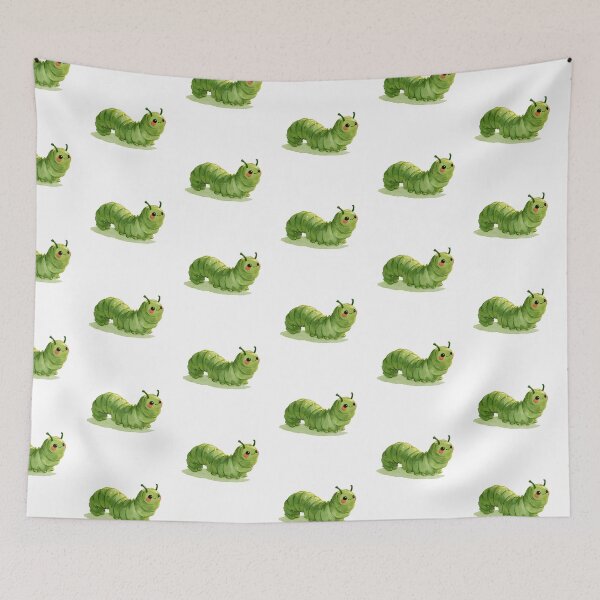 Item preview, Cute Green Caterpillar – Kawaii Watercolor Bug designed and sold by KAM-KAM-STORE.