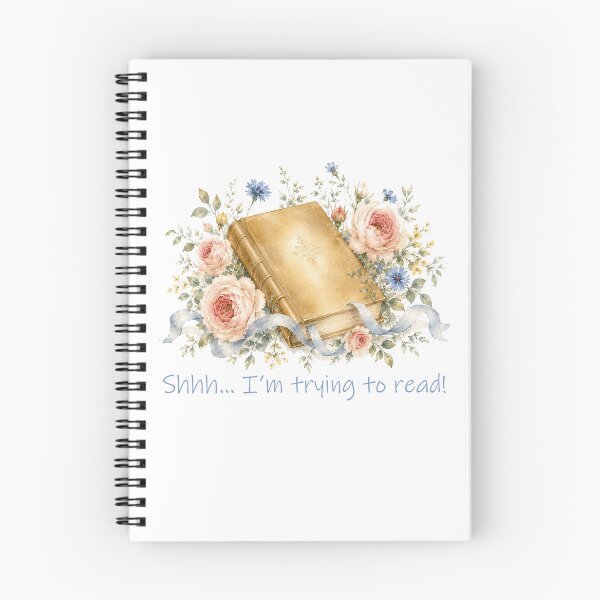 Item preview, Shhh I'm trying to read Floral watercolor Book lover designed and sold by Anne Londez Studio.