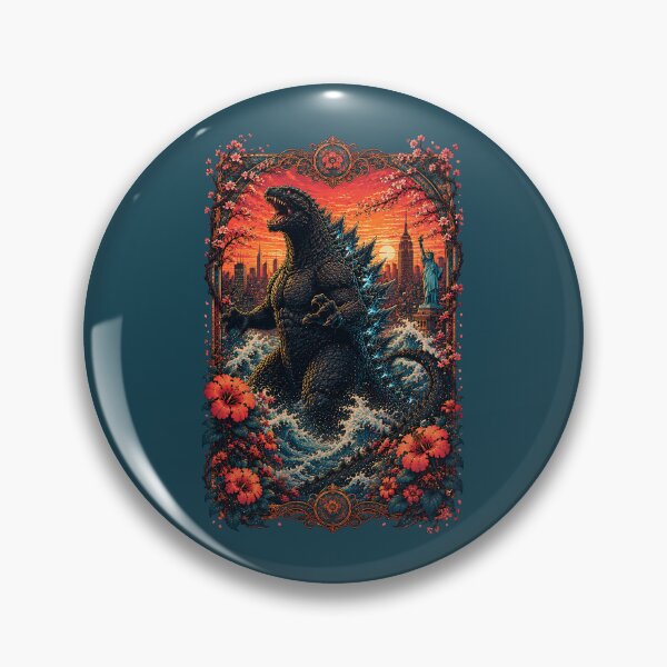 Item preview, Godzilla Monster Surging Through New York Wild Waters designed and sold by BorgSpareParts.