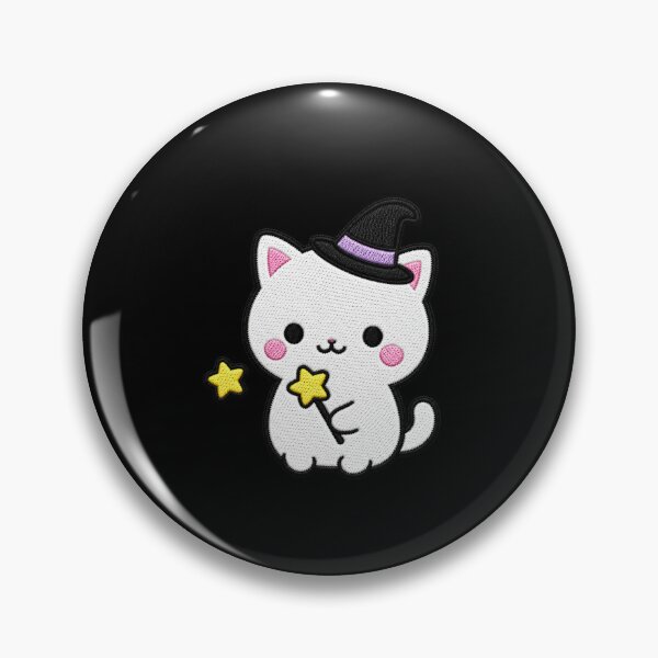 Item preview, Cute Magic Cat Embroidery Patch Illustration designed and sold by ColorSplash123.