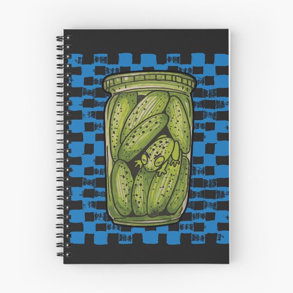 Item preview, Pickle Frog in a Jar - Blue Checkerboard designed and sold by SKETCHYANDGRAPHIC.