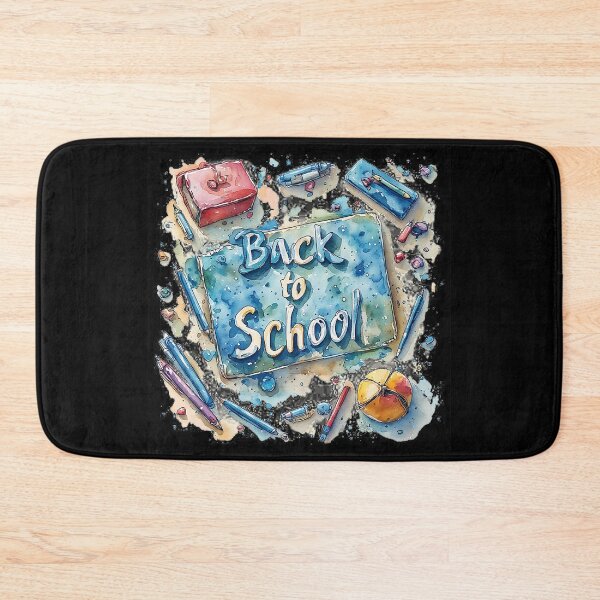 Item preview, Back To School Watercolor Supplies Typography Illustration designed and sold by emiliacreations.