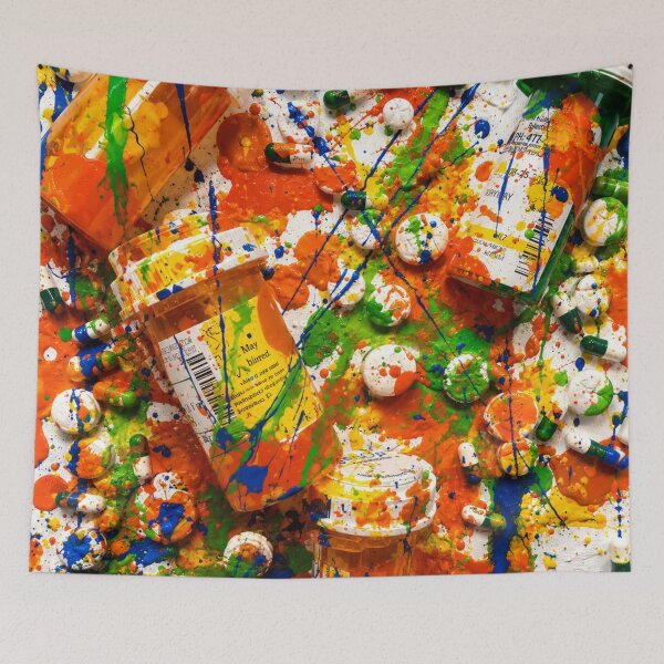 Item preview, Chaos Prescription Abstract Paint Splatter Art designed and sold by THE SPLATTERED HAUS BY SAGE BANKS.