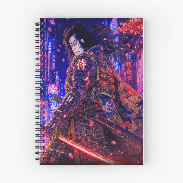 Item preview, Cybernetic Samurai Warrior in Neo Tokyo, Japanese Cyberpunk Anime Art designed and sold by RhymeArc.