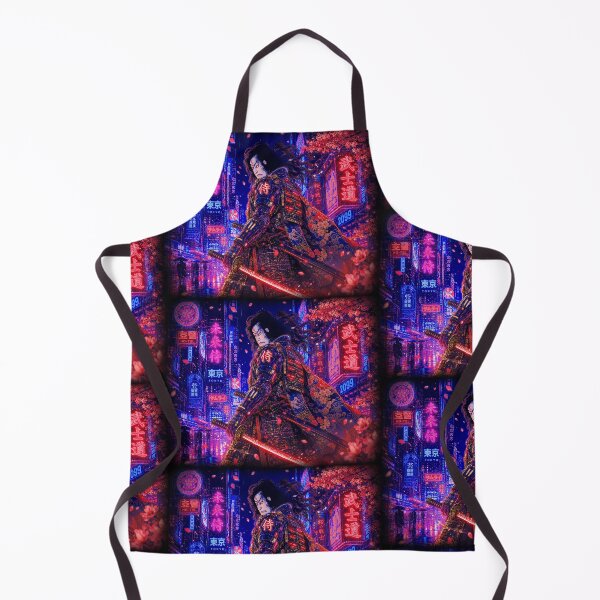 Item preview, Cybernetic Samurai Warrior in Neo Tokyo, Japanese Cyberpunk Anime Art designed and sold by RhymeArc.