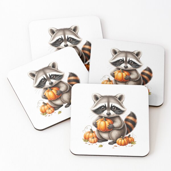 Item preview, Raccoon Holding Pumpkins designed and sold by jkrphoto.