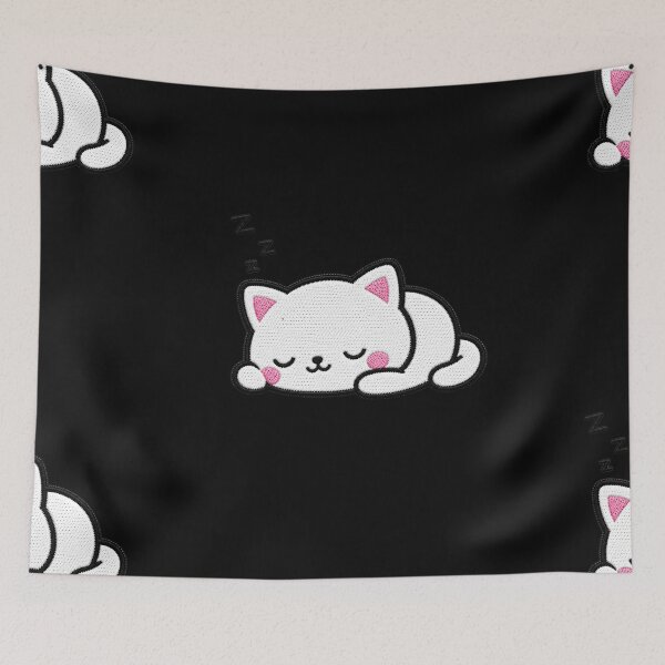 Item preview, Cute Sleepy Cat Embroidery Patch Illustration designed and sold by ColorSplash123.