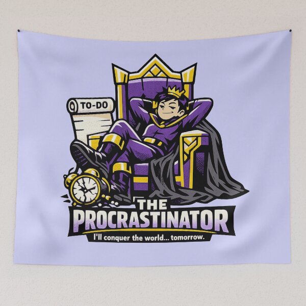 Item preview, The Procrastinator – I'll Conquer The World Tomorrow designed and sold by KungPowUnicorn.