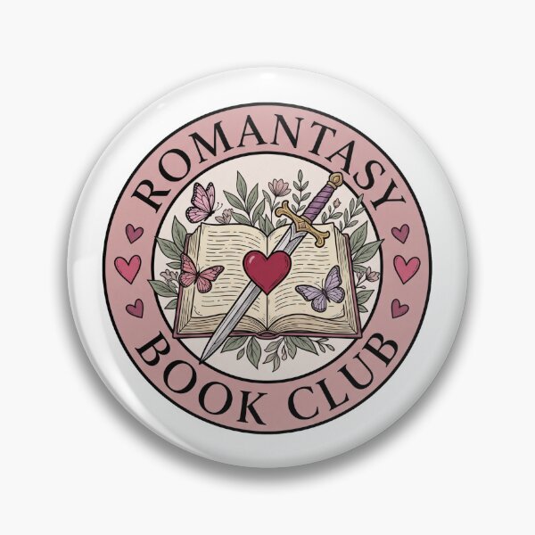 Item preview, Romantasy Book Club - Romantic Fantasy Reader Aesthetic Badge designed and sold by LunnaAtica.