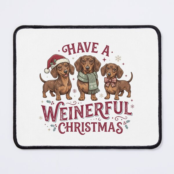 Item preview, Have A Weinerful Christmas Cute Wiener Dog Trio Vintage Dachshund Holiday Gift designed and sold by raedattia.