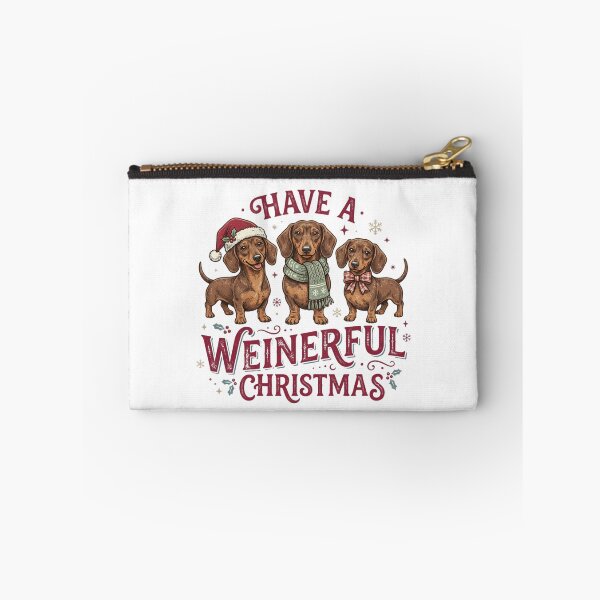 Item preview, Have A Weinerful Christmas Cute Wiener Dog Trio Vintage Dachshund Holiday Gift designed and sold by raedattia.