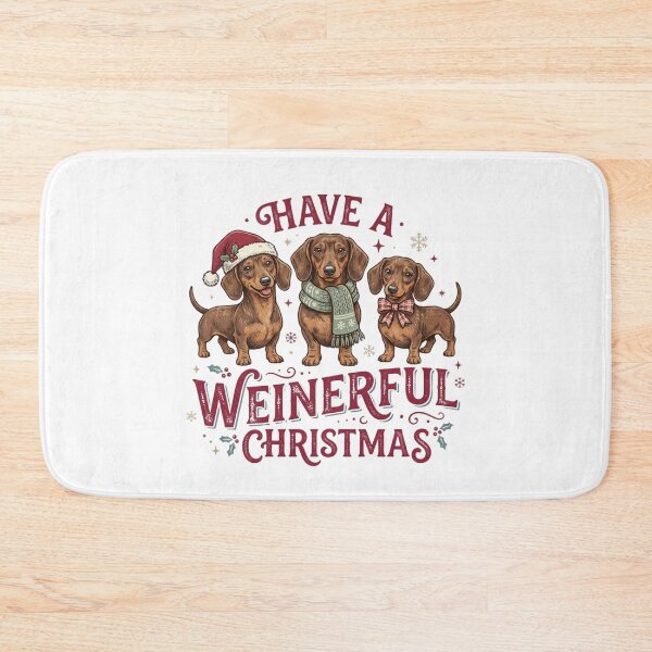 Item preview, Have A Weinerful Christmas Cute Wiener Dog Trio Vintage Dachshund Holiday Gift designed and sold by raedattia.