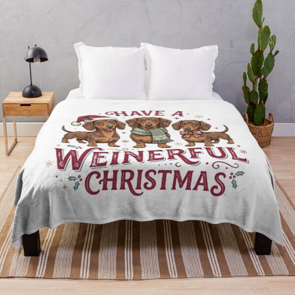 Item preview, Have A Weinerful Christmas Cute Wiener Dog Trio Vintage Dachshund Holiday Gift designed and sold by raedattia.