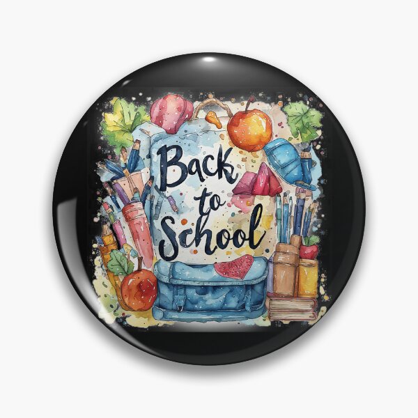 Item preview, Back To School Watercolor Backpack Apples And Stationery designed and sold by emiliacreations.