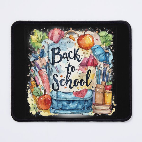 Item preview, Back To School Watercolor Backpack Apples And Stationery designed and sold by emiliacreations.
