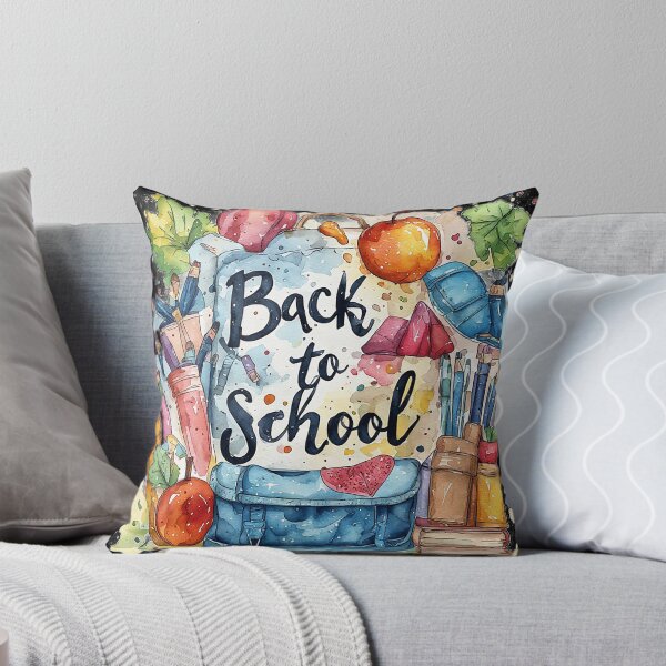 Item preview, Back To School Watercolor Backpack Apples And Stationery designed and sold by emiliacreations.