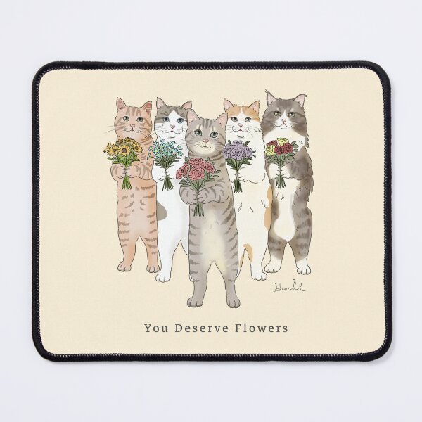 Item preview, You Deserve Flowers Cats Bouquet designed and sold by hanielmeowtrait.