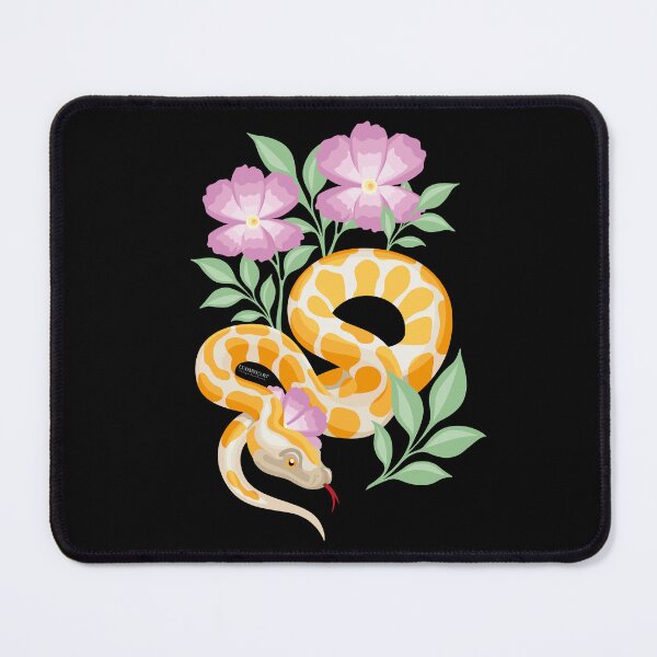 Item preview, Snake and Flowers - Botanical Illustration / Cute & Poetic Python designed and sold by LudmylArt.